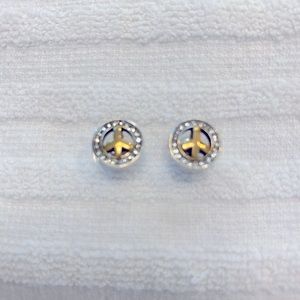 Brighton peace sign stud earrings